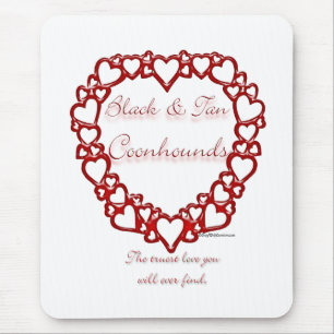 Tapis De Souris Noir et Tan Coonhound Véritable Amour