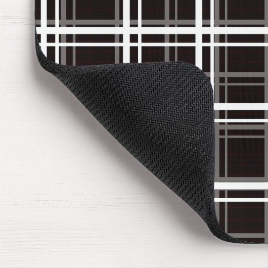 Tapis De Souris Noir Fenêtre Plaid Grid Stripes Design Motif (Coin)