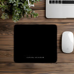 Tapis De Souris Noir Formalisé Personnalisé Simple<br><div class="desc">Ce pavé de souris simple et personnalisé noir est parfait pour une entreprise moderne. Remplacez le nom par le vôtre.</div>
