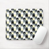 Tapis De Souris Noir, gris, chevron jaune (Avec souris)