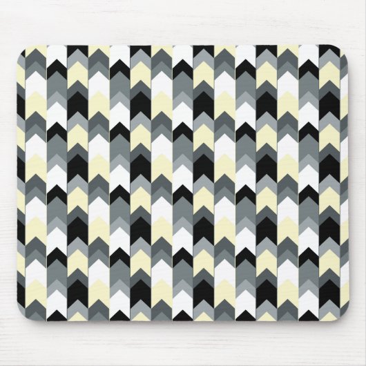 Tapis De Souris Noir, gris, chevron jaune (Devant)