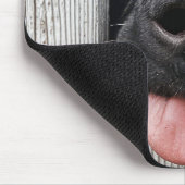 Tapis De Souris Noir Labrador Retriever Nez Dans Un Trou En Bois (Coin)