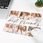 Tapis De Souris Noir | Meilleurs Amis Photo Collage Souris Pad<br><div class="desc">Célébrez l'amitié avec vos besties avec ce collage photo cool mousepad avec 6 photos préférées,  avec "meilleurs amis" au centre en noir lettré calligraphie script lettré en lettrage.</div>