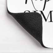 Tapis De Souris Noir moderne Conserver la vie Simple Citation (Coin)