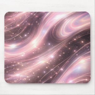 Tapis De Souris Noir & motifs spatiaux en blush mat AI art