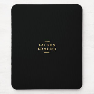 Tapis De Souris Noir professionnel brosse Or