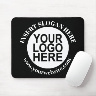 Tapis de souris noir promotionnel avec logo d'entr