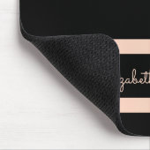 Tapis De Souris Noir rose or moderne nom (Coin)