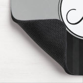 Tapis De Souris Noir sur la damassé et les rayures blanches avec (Coin)