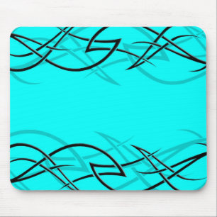 Tapis De Souris Noir sur la "élégance" cyan Mousepad