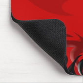 Tapis De Souris Noir sur la "fumée" rouge Mousepad (Coin)