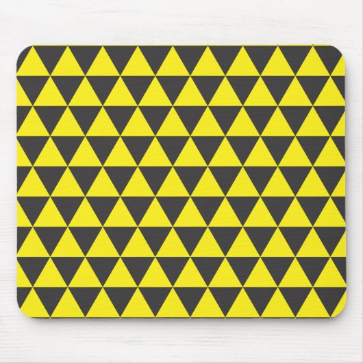 Tapis De Souris noir sur triangles jaunes (Devant)