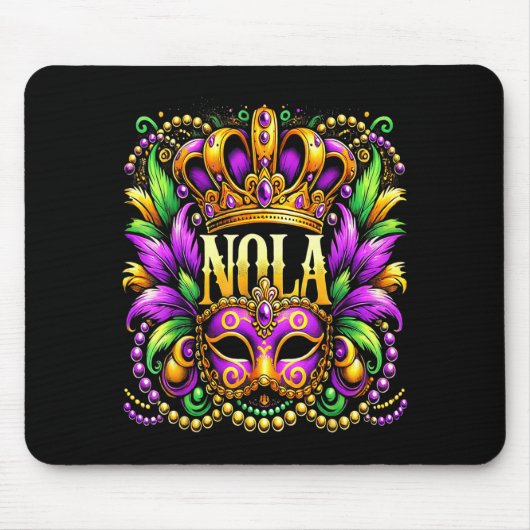Tapis De Souris Nola New Orleans Mardi Gras 2025  (Devant)