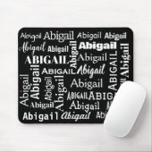 Tapis De Souris Nom ABIGAIL Blanc En Noir (Avec souris)