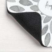 Tapis De Souris Nom Abstrait des traits de pinceau noir et blanc (Coin)