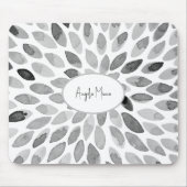 Tapis De Souris Nom Abstrait des traits de pinceau noir et blanc (Devant)