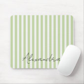Tapis De Souris Nom Bandes Vertes Blanches (Avec souris)