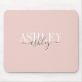 Tapis De Souris Nom Chic Monogram Blush rose Grey Élégant (Devant)