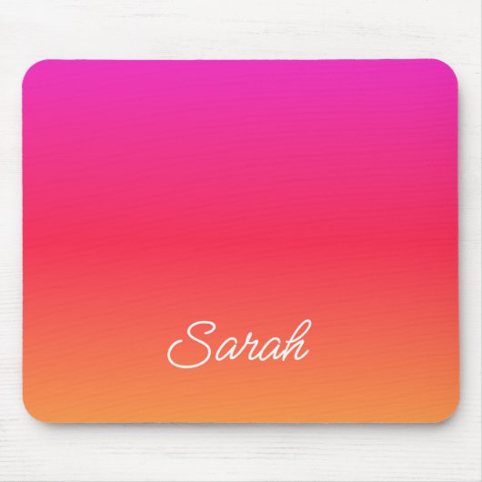 Tapis De Souris Nom de dégradé moderne rose à orange (Devant)
