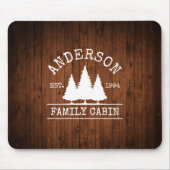 Tapis De Souris Nom de famille Cabine Impression sur bois rustique (Devant)
