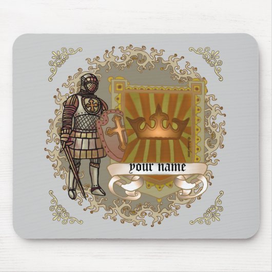 Tapis De Souris Nom de famille du bouclier de crête (Devant)