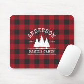 Tapis De Souris Nom de famille du cabine Red Buffalo Plaid (Avec souris)