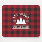Tapis De Souris Nom de famille du cabine Red Buffalo Plaid (Devant)