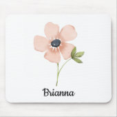 Tapis De Souris Nom de fleur aquarelle rose (Devant)