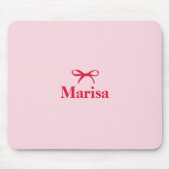 Tapis De Souris Nom de la boîte rose et rouge personnalisée (Devant)