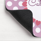 Tapis De Souris Nom de point Polka violet dans les coeurs mignon (Coin)