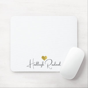 Tapis De Souris Nom de script manuscrit Monogramme Moderne