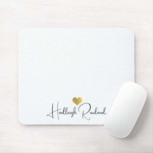 Tapis De Souris Nom de script manuscrit Monogramme Moderne (Avec souris)