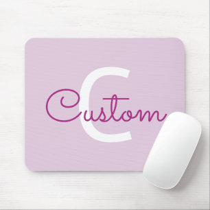 Tapis De Souris Nom de script & monogramme Magenta & Violet clai