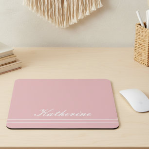 Tapis De Souris Nom de script Rose Minimaliste