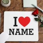 Tapis De Souris Nom du coeur<br><div class="desc">Inscrivez votre nom ou votre texte sur le nom Section.</div>