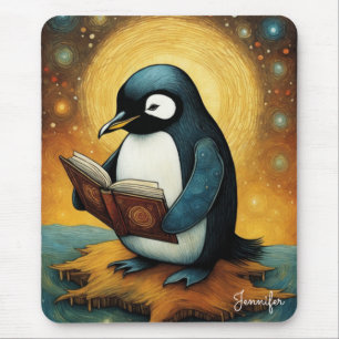 Tapis De Souris Nom du livre de lecture du pingouin mignon