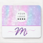 Tapis De Souris Nom du logo personnalisé Monogramme Holographe Uni (Devant)