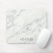 Tapis De Souris Nom du Marbre blanc Élégant personnalisé (Avec souris)