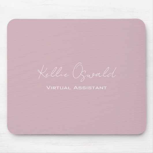 Tapis De Souris Nom du monogramme Assistant virtuel Rose rose blan (Devant)