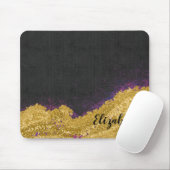 Tapis De Souris Nom du monogramme d'or noir mou Girl (Avec souris)