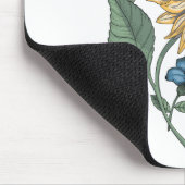 Tapis De Souris Nom du monogramme floral de tournesol Nom de la so (Coin)