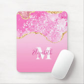 Tapis De Souris Nom du monogramme Parties scintillant initiale en  (Avec souris)
