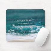 Tapis De Souris Nom du monogramme Script Beach Ocean Modern (Avec souris)