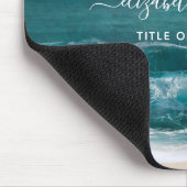 Tapis De Souris Nom du monogramme Script Beach Ocean Modern Souris (Coin)