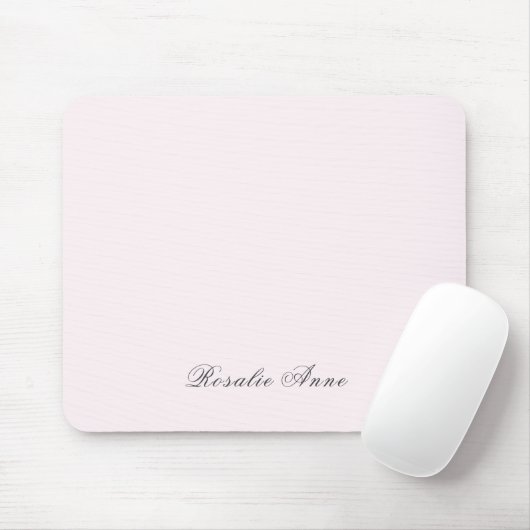 Tapis De Souris Nom du script gris rose (Avec souris)