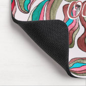 Tapis De Souris Nom du script Super rétro Hot Pink Burgundy Wavy (Coin)