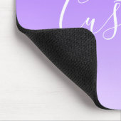 Tapis De Souris Nom en écriture cursive & ombre légère violet clai (Coin)