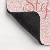 Tapis De Souris Nom en écriture cursive rose gold pailleté (Coin)