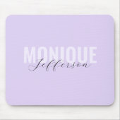 Tapis De Souris Nom en gras Script moderne Lavande Lavande Monogra (Devant)