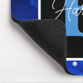 Tapis De Souris Nom et monogramme bleu (Coin)